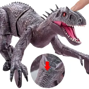 Mainan dinosaurus RC elektrik 2.4G, mainan anak-anak dengan pengendali jarak jauh realistis berjalan Roar Spay kabut simulasi dinosaurus, hadiah Natal