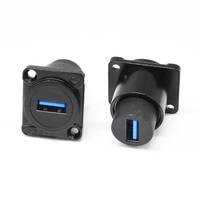 Conector RJ45 USB HDMI DB9 para DIN 10A 300V Macho/Hembra CAT6 IP67, Enchufe Impermeable con Montaje en Brida para Automoción