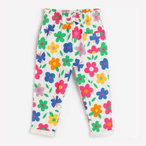 Pantalones de lana de rizo informales para niñas de alta calidad OEM ODM, ropa infantil con estampado completo y tejido de punto - Product Image 1