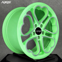 Velg Aluminium Alloy NJQS Laris Manis Custom 5 Lubang Bentuk Hati Pink Ukuran 19/20/21/22/23 Inch untuk BMW Audi Forged Wheels