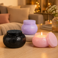 Décoration nordique pour la maison, récipients à bougies vides uniques et luxueux, rose blush, support en verre de 8 oz, pot à bougie de luxe personnalisé avec couvercles