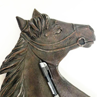 Plateau créatif en résine style antique tête de cheval – Artisanat décoratif pour bureau, bibliothèque, porte-stylo, petit plateau à jouets, ornement décoratif