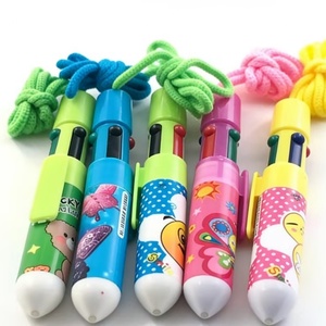2026 Most Popular School Supply Kawaii Pattern Long Writing Length <b>Retractable</b> 4 in 1 Color Ball <b>Pens</b> with Portable Rope - Product Image 4