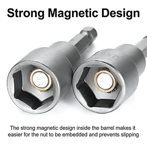 Impact Grade Magnetic Nut Setter Socket Set 6mm-19mm 65mm Hex Shank 1/4" Hex Shank Screwdriver Bit Holder Drill Bit <strong>Adapter</strong> - Product Image 2