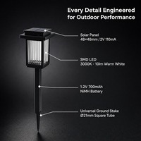Lampu Taman Tenaga Surya Solar Villa, LED Warm White Tahan Air, untuk Halaman, Jalan Setapak, Bedeng Bunga, Luar Ruangan
