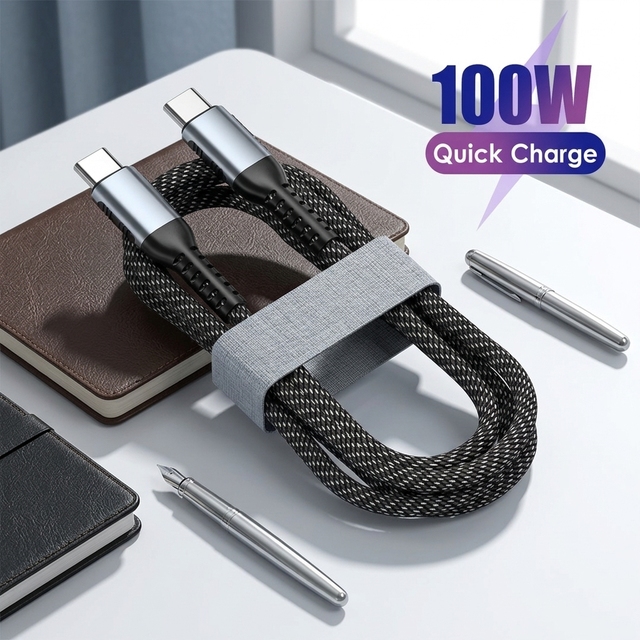 WFYEAR USB C to USB C 240W/100W Braided Charging Cable 5A E Mark 3A Fast Charging for Laptop Tablet Dock
