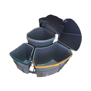 Novo 500 Retangular Interior Balde De Armazenamento De Plástico 12L + 12L + 6L com Tampa Escondida Rotativa Classificação - Product Image 1