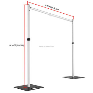 8ft-10ft Wedding Backdrop <strong>Stand</strong> Kit <strong>Pipe</strong> and Drape Frame Double Crossbar Veil Curtain Backdrop <strong>Stand</strong> for Wedding Events - Product Image 6