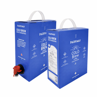 Emballage personnalisé PE+PE BIB pour café arabe à emporter, vin et jus, avec valve, imprimé en héliogravure, recyclable et isotherme