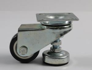 Rueda Giratoria de 75 mm con Rodamiento de Bolas de Parte Superior Plana, Altura Ajustable, Niveladora y Retráctil - Product Image 5