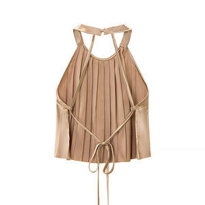 Ensemble deux pièces personnalisé 2026 pour femme, haut et <span class=keywords><strong>jupe</strong></span> dos nu <span class=keywords><strong>en</strong></span> satin de soie uni, style vintage, pour resort de vacances, OEM/ODM par usine de vêtements chinoise - Product Image 3