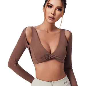 Women's Burgundy Yoga Set Crop Top <b>Flared</b> Pants Moisture Wicking Fitted Activewear Solid Anti-Bacterial Spandex/Nylon All - Product Image 1