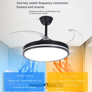 Nouveau lustre de ventilateur intégré de chambre à coucher moderne simple de conversion de fréquence de lampe de ventilateur invisible de LED avec CRI 90 et garantie de 5 ans - Product Image 3