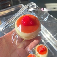 Squishy Lebensmittel-Spielzeug Käse-Soufflé Erdbeer-Kuchen Quetschspielzeug Großhandel Neues Design TPR Stressabbau-Ball Taba Squeeze für Mädchen