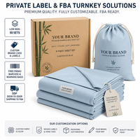 Draps de lit en bambou rafraîchissants 300TC, ultra doux, respirants et hypoallergéniques, vente en gros OEM
