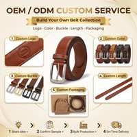 Ceinture en cuir véritable pour homme, ceinture vintage en cuir de vachette pleine fleur avec boucle à ardillon, ceinture décontractée et professionnelle avec logo personnalisé