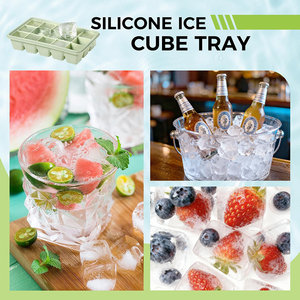 Factory OEM Quality 15 Cavity Soft Bottom Square Food Grade Silicone <b>Ice</b> <b>Maker</b> Mold with Lids Flexible DIY - Product Image 6