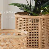 Panier à fleurs tissé en rotin support tissé en bambou pour bonsaï plantes balcon succulent vert radis présentoir au sol pour