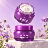 Crème Visage Repulpante pour une Peau Plus Lisse et Plus Ferme avec Bakuchiol, Glycérine, Cactus, Hydratant Doux 50ml