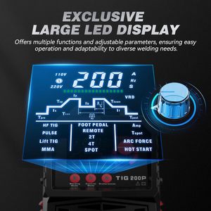 ARCCAPTAIN TIG200P 200Amp DC 5.1HF/Lift/Pulse/Spot TIG-staaflasapparaat 110V/220V dubbele spanning multi-proces lasmachine - Product Image 3