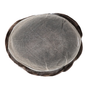 Full Swiss Lace <b>Toupee</b> Breathable Base Popular Indian Hair Unit for Men - Product Image 5