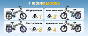 KOOLUX Nuevo Diseño Bicicleta Plegable de 20 Pulgadas 48v 750w con Marco de Acero para Adultos BK10 PRO 48V 15AH Bicicleta Eléctrica Moto - Product Image 3