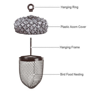 Esschert diseño original manchado pájaro carpintero casa <span class=keywords><strong>Martin</strong></span> granero Golondrina Común SWIFT Robin amor colgando Bellota comedero para pájaros - Product Image 2