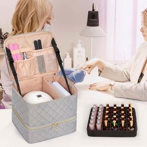 Étui organisateur pour vernis à ongles, échantillon gratuit, contient une lampe à ongles et 32 flacons, sac de rangement pour outils de manucure, sac pour accessoires à ongles - Product Image 5