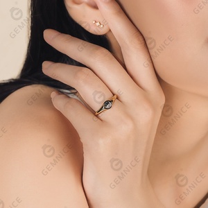 Gemnel última joyería de plata 925 personalizada día y noche anillo de sello de perla madre blanca y negra - Product Image 2
