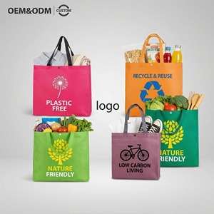 Sac fourre-tout écologique personnalisé avec logo, réutilisable, en non-tissé, recyclable, portable, pour la publicité et les cadeaux - Product Image 1