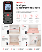 Télémètre LCD DERUIDA, mètre de distance laser numérique, outil de mesure laser pratique pour les travaux d'amélioration de la maison et de construction