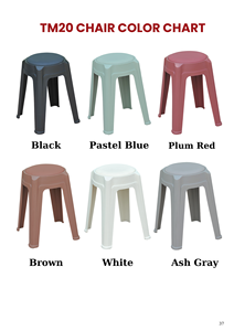 Tabouret rond empilable avec siège en plastique durable, design simple et léger - Product Image 4