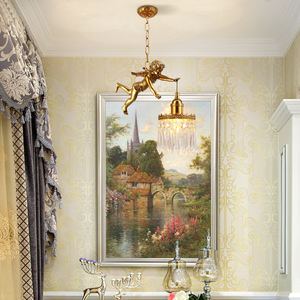 <span class=keywords><strong>Cupidon</strong></span> européen Ange suspendu lampe unique petite lampe de chevet en cristal lampe danoise suspension d'escalier pour îlot de cuisine - Product Image 3