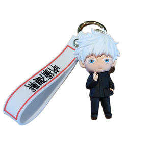 Muñeco Gojo Satoru de segunda generación, llavero de plástico de PVC, colgante de mochila escolar para niño de dibujos animados, pequeño regalo para organización de llaves de coche - Product Image 5