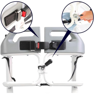 Chaise de transfert pour personnes âgées (hauteur de siège réglable jusqu'à 58 cm), chaise de toilette pour seniors avec roues larges KMINA K40064 - Product Image 4