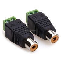 Adaptateur de connecteur audio-vidéo GLOBALTONE JT1270, prise RCA femelle vers 2 bornes à vis, pour installations de vidéosurveillance