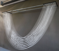 Rideau de perles en acrylique de luxe avec cadre métallique carré, décoration suspendue au plafond, draperie en acrylique pour événement de mariage