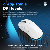 Souris Ajazz NJ08 RGB légère sans fil tri-mode rechargeable, souris de bureau sans fil, indicateur de batterie LED, optique optimale