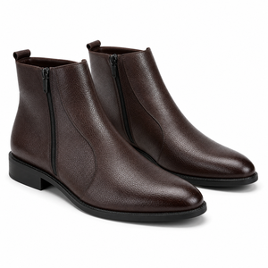 Bottines Chelsea en cuir personnalisées avec fermeture éclair latérale, chaussures décontractées de qualité supérieure, confortables, antidérapantes et durables - Product Image 1