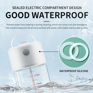 Portable Eco-Friendly Minimalist Double Wall Design Glass <b>Mug</b> Cleaning Brush Battery Powered Self-Mixing Heat Resistance Instant - Product Image 4