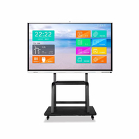 Tableau blanc LCD 4K multi-touch avec Android intégré, fréquence de rafraîchissement de 120 Hz, cadre métallique, écriture au stylet/au doigt, VGA/DVI/USB