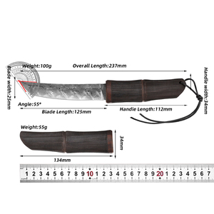 Cuchillo multiusos KEENHOPE de 6 pulgadas con núcleo de acero damasco VG10 de 110 capas, mango de madera de hierro americano y ébano con forma de bambú. - Product Image 3