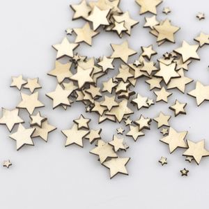 Venta al por Mayor de 100 Piezas de Adornos de Estrellas de Madera en Tamaños Surtidos, Estrellas de Madera sin Acabado para Manualidades y Decoración del Hogar, Dropshipping - Product Image 3