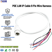 Cable de Red POE de 9 Pines Personalizado para Cámara, con Clasificación IP67 a Prueba de Agua, Cable Estañado de un Solo Extremo, para Exteriores, Electrodomésticos