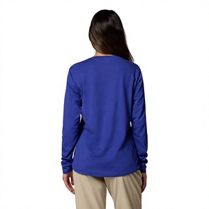 Camiseta de Manga Larga para Mujer, Cuello Redondo, Estilo Básico Informal, Tela Jersey Ligera, Proveedor de Ropa al Por Mayor - Product Image 4