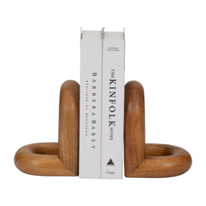Fermalibri in legno di mango per decorare la libreria, l'ufficio, la scrivania, la mensola della biblioteca, accessori per libri. - Product Image 2