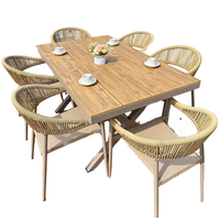 Ensemble de meubles de jardin en rotin moderne imperméable pour l'extérieur, table et chaises, cour, villa, meubles de loisirs