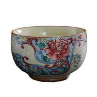 Dragon Phoenix Paire Tasses Ru Kiln Master Tasse de dégustation de thé Design moderne Céramique unique Cadeau commémoratif pour hôtels Tasse à café