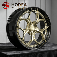 Jantes forgées en 2 parties à design étoile profond pour voitures de luxe et de performance – Jantes en alliage forgées sur mesure noires et dorées