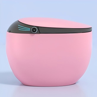 Toilettes électroniques automatiques en céramique, cuvette Wc couleur rose, chasse automatique au sol haut de gamme